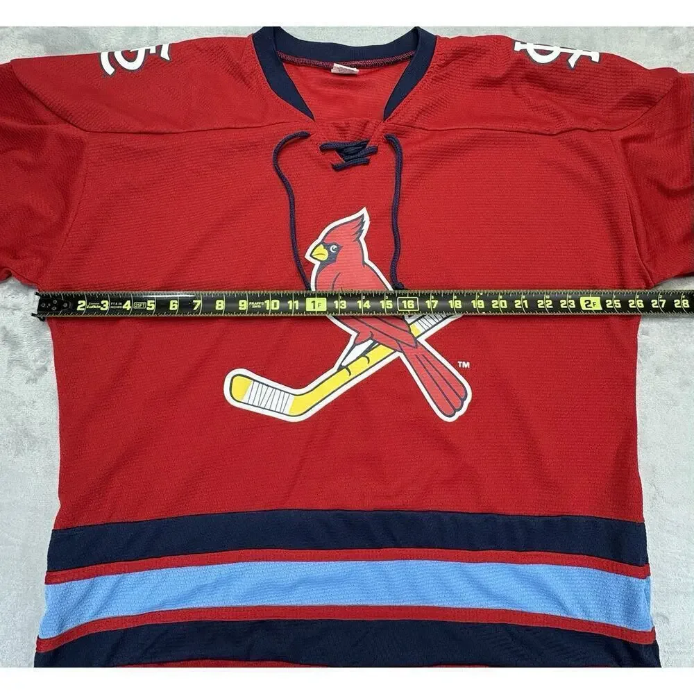 St. Louis Cardinals Hockey Jersey Red Bird Stick Blues 2024 XL - Picture 3 of 9